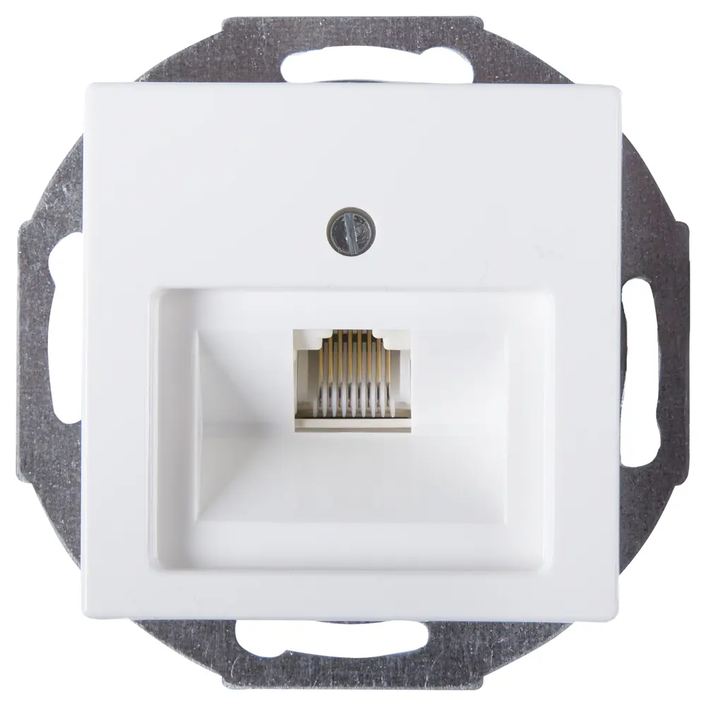 Телефонная розетка встраиваемая ABB Basic 55 RJ11, цвет белый 13607047 STLM-2078510 Basic55