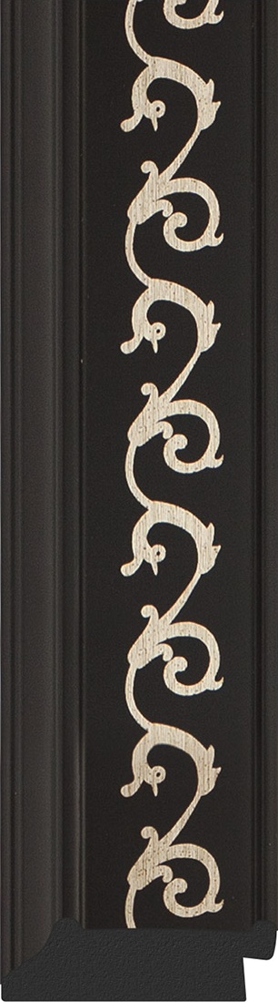 BY 4268 Зеркало с гравировкой в багетной раме - черный ардеко 81 mm EVOFORM Exclusive-G - Вид №3