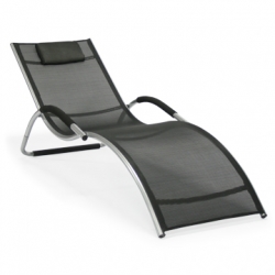 Шезлонг-лежак 68х176 см черный Garden Way BRIGO 770505 GARDEN WAY  00-3885120 Черный  - Вид №1