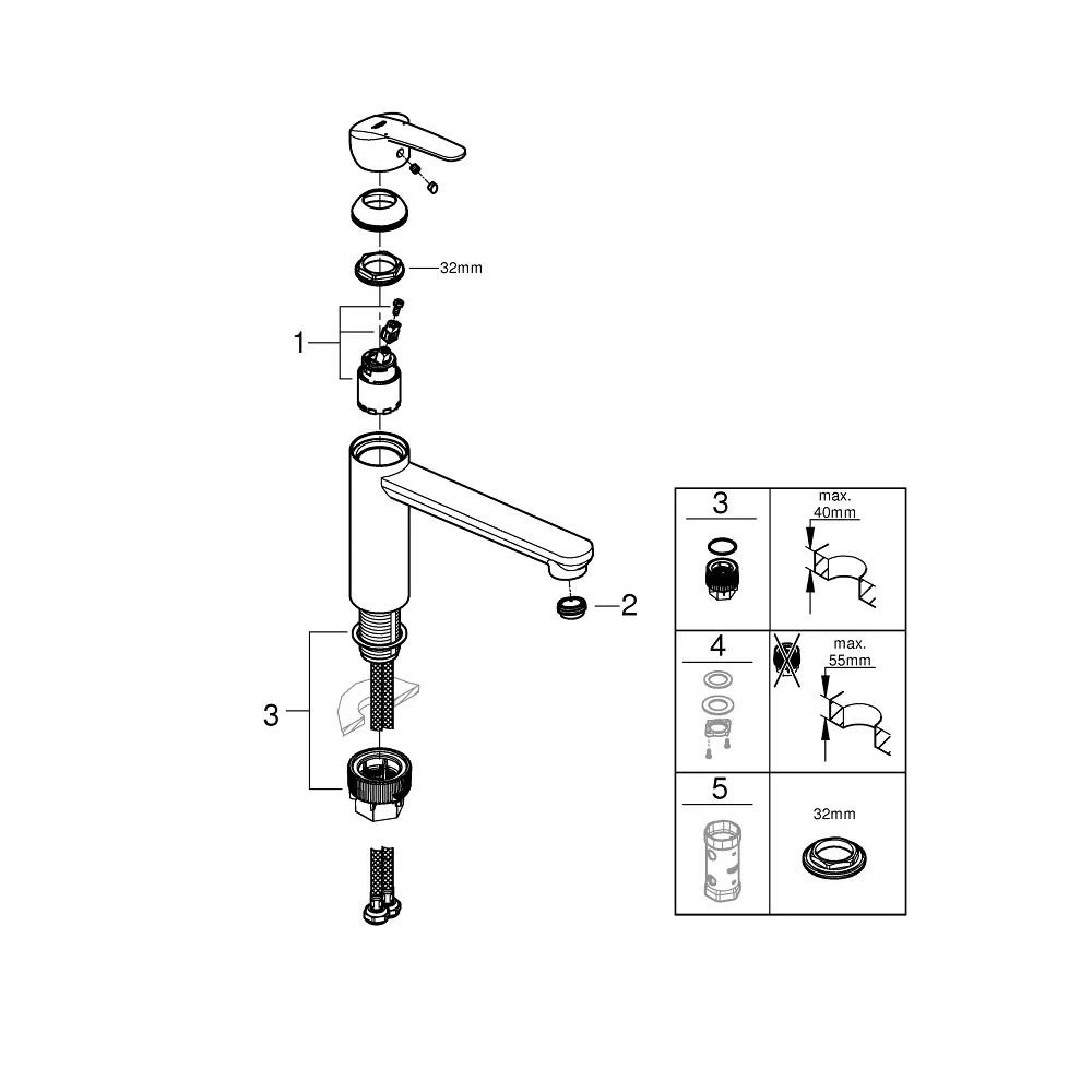 Смеситель для кухни Grohe Start Clova общая высота 24.1 см цвет хром 82573025 STLM-2091663 - Вид №4