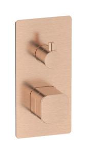 Прогрессивный настенный смеситель для душа на 2 потребителя. WE ARE IB eo310sr_1 Brushed Rose Gold Elio