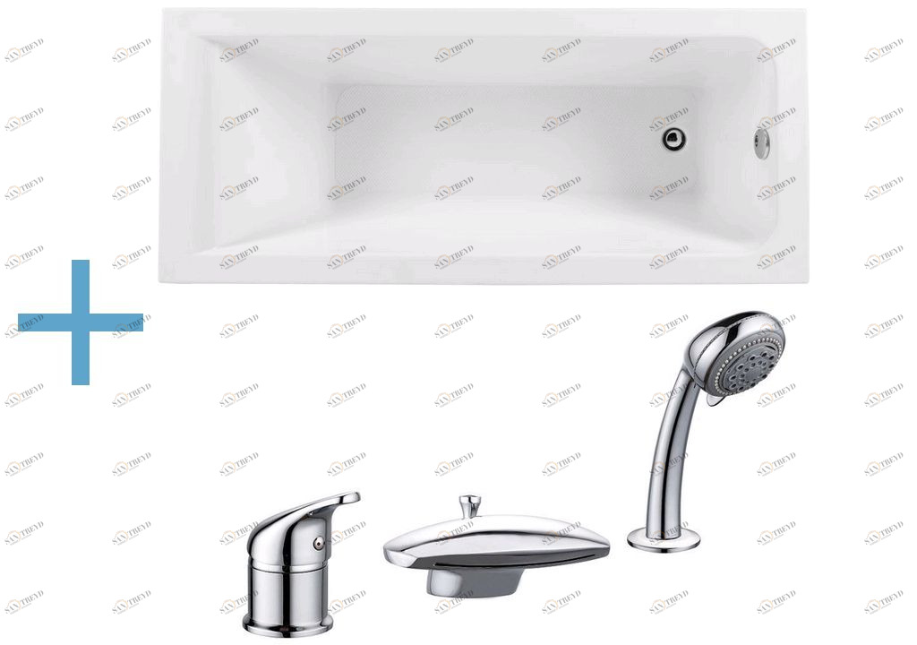 Акриловая ванна Aquanet Bright 165x70 (каркас + смеситель Aquanet Practic 2 AF111-63B) 002292170022921800216780