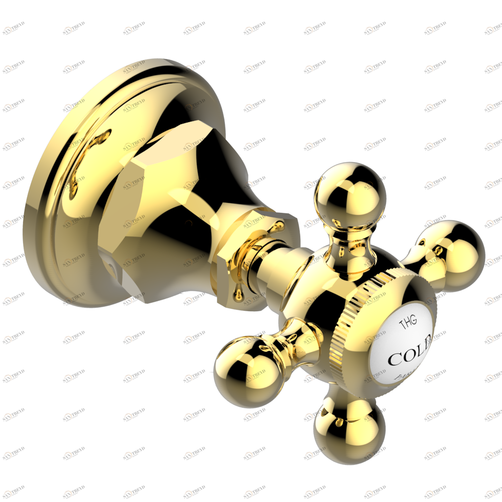 A52-30B/C Маховик для встраиваемого в стену вентиля для холодной воды Thg-paris Broadway Золото A52 30B/C CAT.F