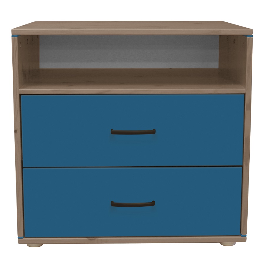 Комод Flexa Classiс storage с 2 выдвижными ящиками и 1 полкой, коричневый/голубой 812431438 - Вид №1