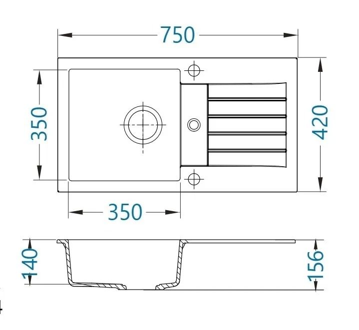 Мойка ALVEUS GENESIS AMARO 130 1133773 - Вид №1