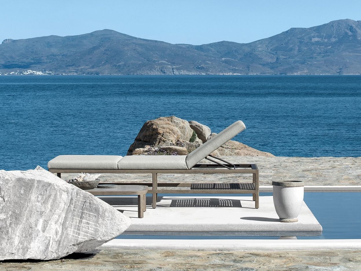 Садовая кровать с откидной спинкой из тикового дерева Ethimo Grand Life ARCH-00096121 - Вид №10