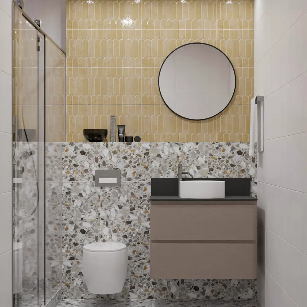 Настенная плитка Azori Salieri Caramel 31.5x63 см 1.79 м² глянцевая цвет бежевый 89453954 STLM-2057469 - Вид №4
