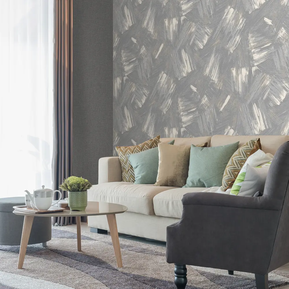 Обои флизелиновые Ateliero Soho серые 1.06 м AT38177-11 84872266 STLM-2168671 - Вид №3