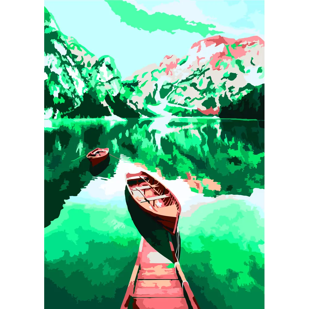 Картина по номерам Лодка на воде 40х50 см FBRUSH STLM-2076865