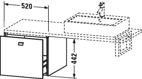BR513204343 Brioso Шкафчик для консоли Базальт матовый, декор Duravit - Вид №1