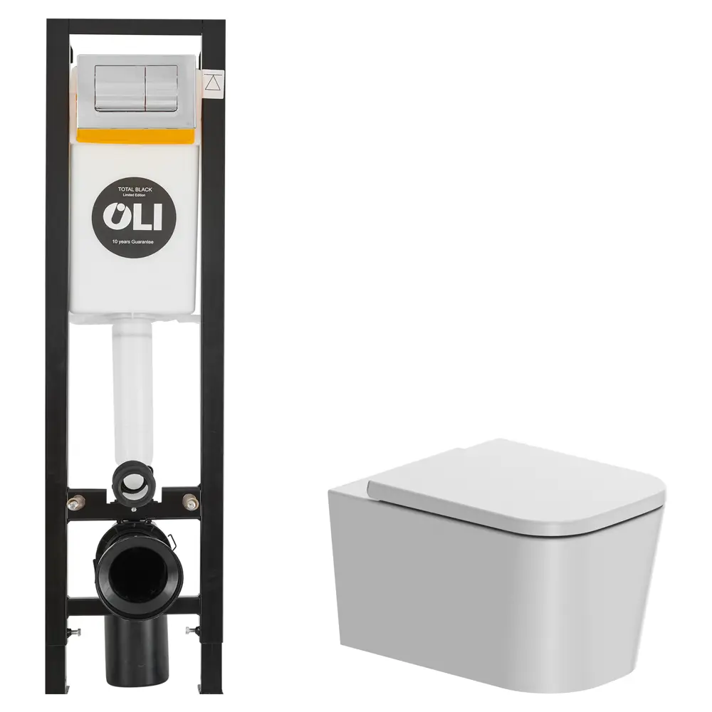 Комплект инсталляции Oli Quadra с безободковым унитазом AM.PM Moxie 89445581 STLM-2041890