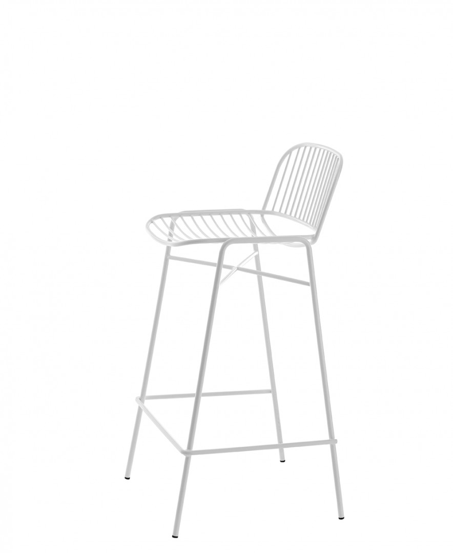 Shade 624B Барный стул со стальной рамой на 4 ножках. Сиденье и спинка в стальном каркасе. Et al. Shade