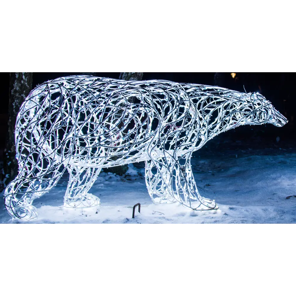 Электрическая светящиеся фигура Медведь 400 LED 150x70x40 см теплый белый свет 86164102 STLM-2021378 LUMINE AJUR 