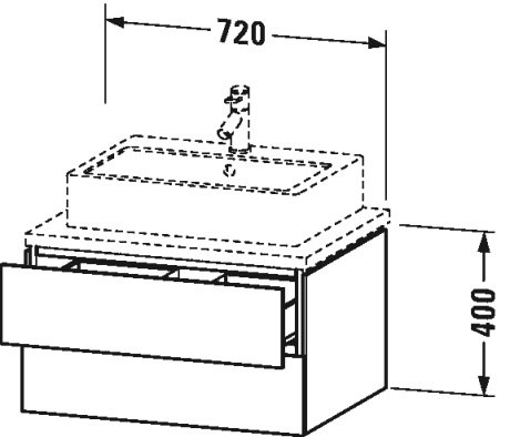 LC581608585 L-Cube Тумбочка для консоли Белый глянцевый лак Duravit - Вид №1