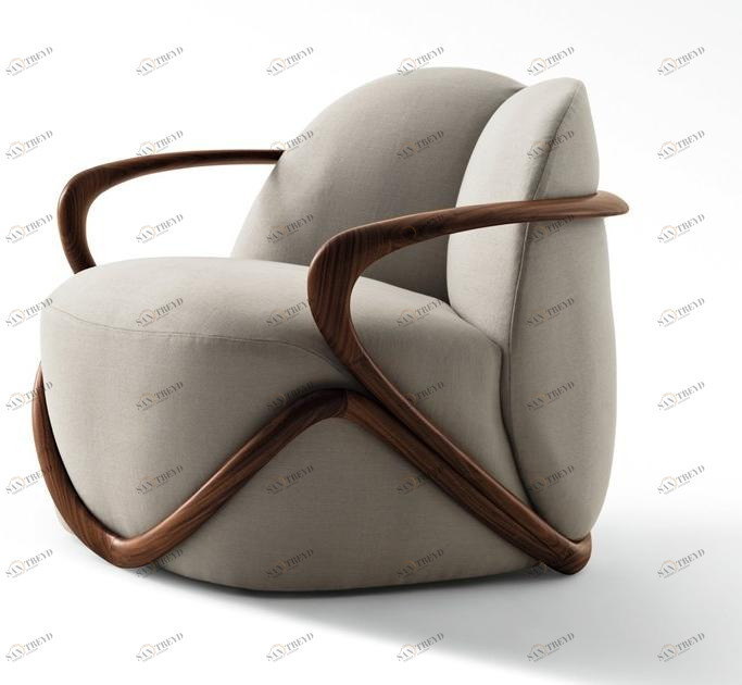 Giorgetti Кресло из ткани с подлокотниками sun-id-1372147