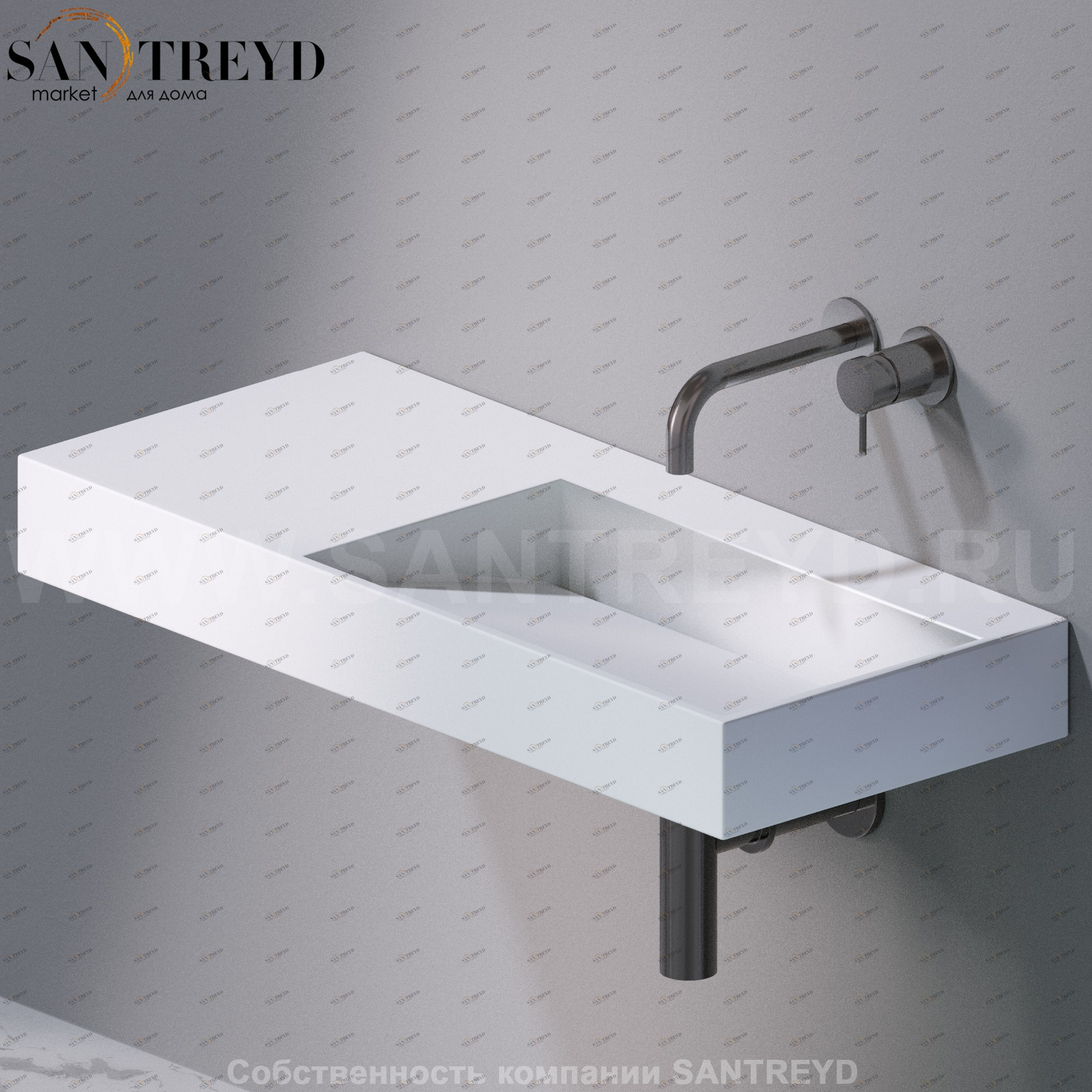 L014T1RPV4.101 Подвесная раковина настенная прямоугольная A. e T. Italia P35 белая AeT ITALIA