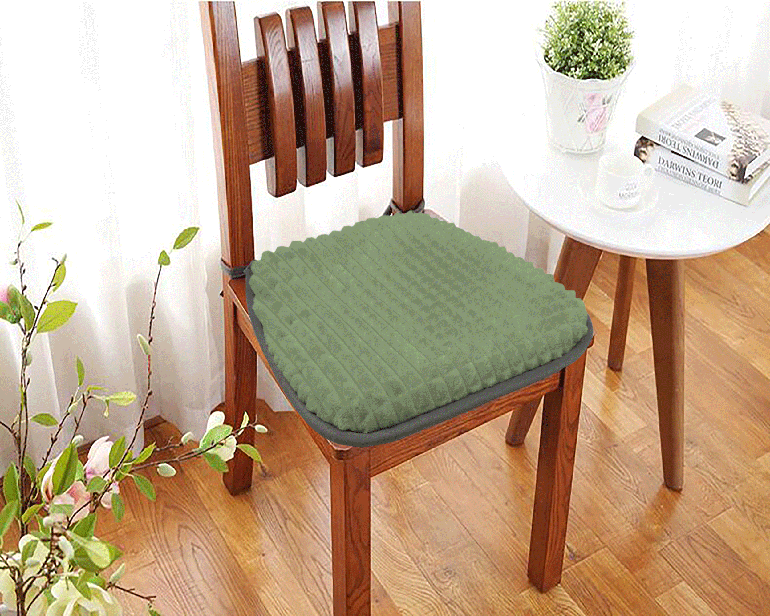 Santreyd Подушка-галета «Плюш» оливковая для стула 40×38 см 82234012 STLM-0022494 - Вид №3