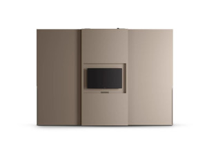 Секционный деревянный шкаф с раздвижными дверями