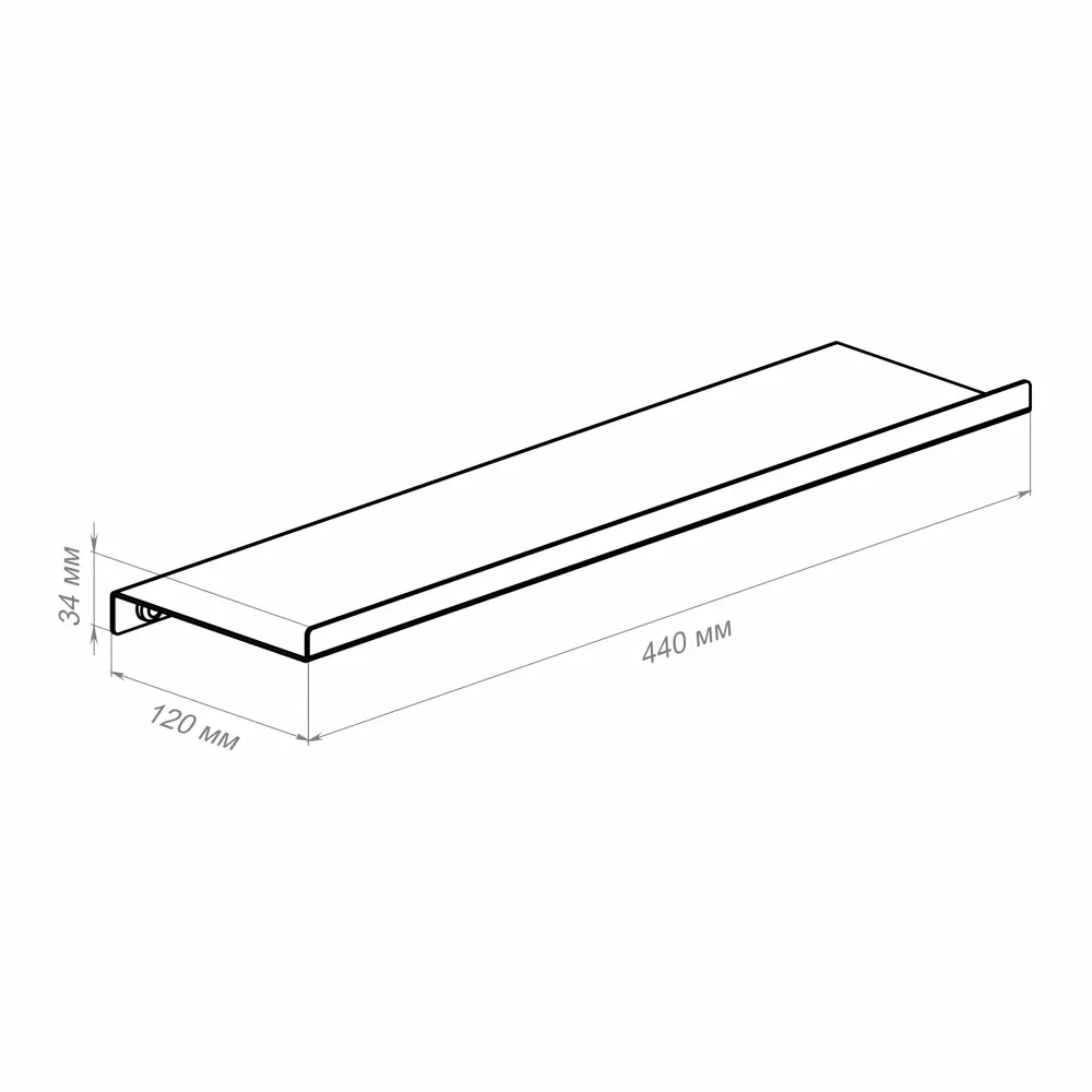 Полка настенная 44x12 см со скрытым креплением металл цвет белый 89390783 STLM-2083278 Santreyd  - Вид №9