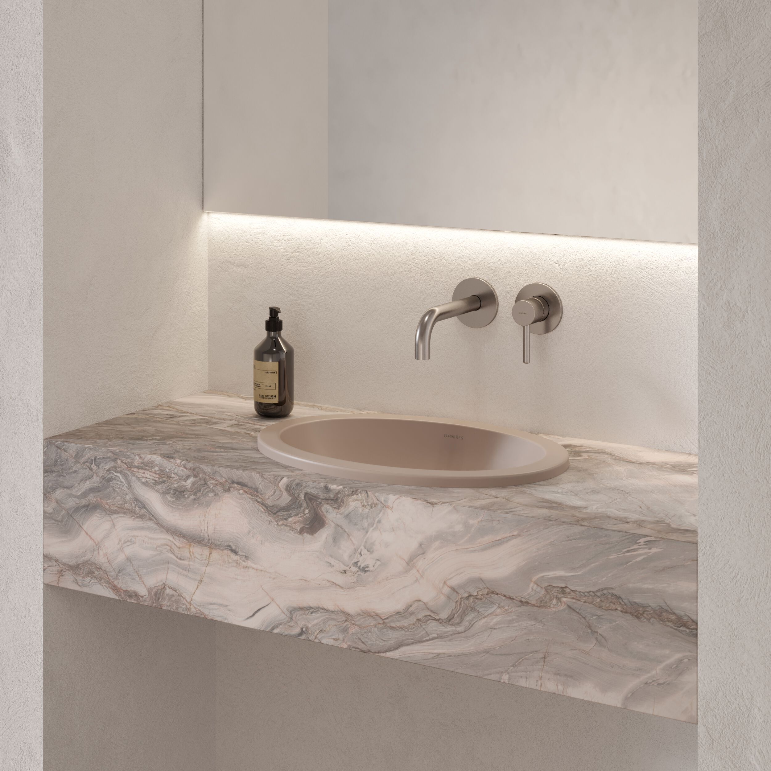 Встраиваемый умывальник из Овального композитного материала OMNIRES SHELL M+ SHELLUP ARCH-00152537 - Вид №47