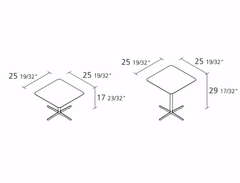 Alias Квадратный журнальный столик с основанием 4 звезды Cross table sun-id-1365725 - Вид №1