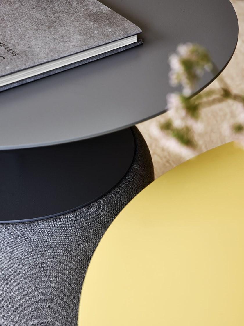 Midj Низкий круглый журнальный столик из стали и ткани sun-id-1367280 - Вид №2