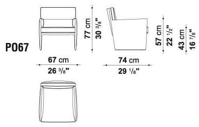 B&B Italia Project Кожаное кресло с подлокотниками Posa sun-id-1390735 - Вид №4