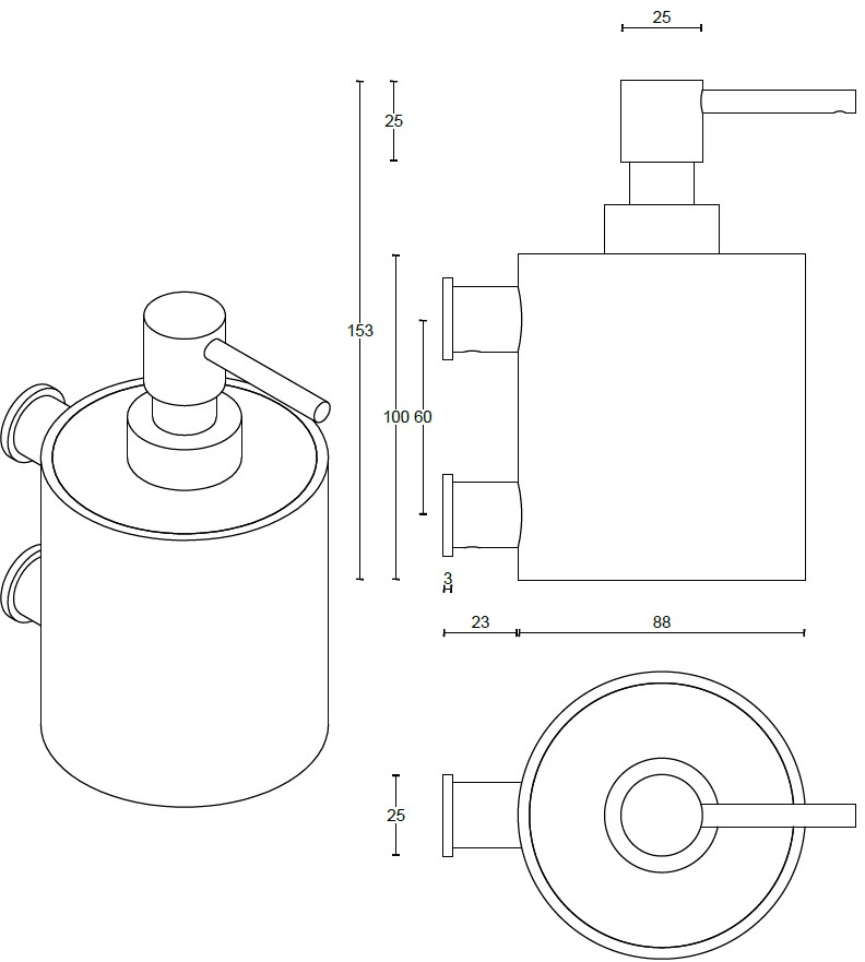 Formani Настенный дозатор мыла из Corian® One Pb503 - Вид №3