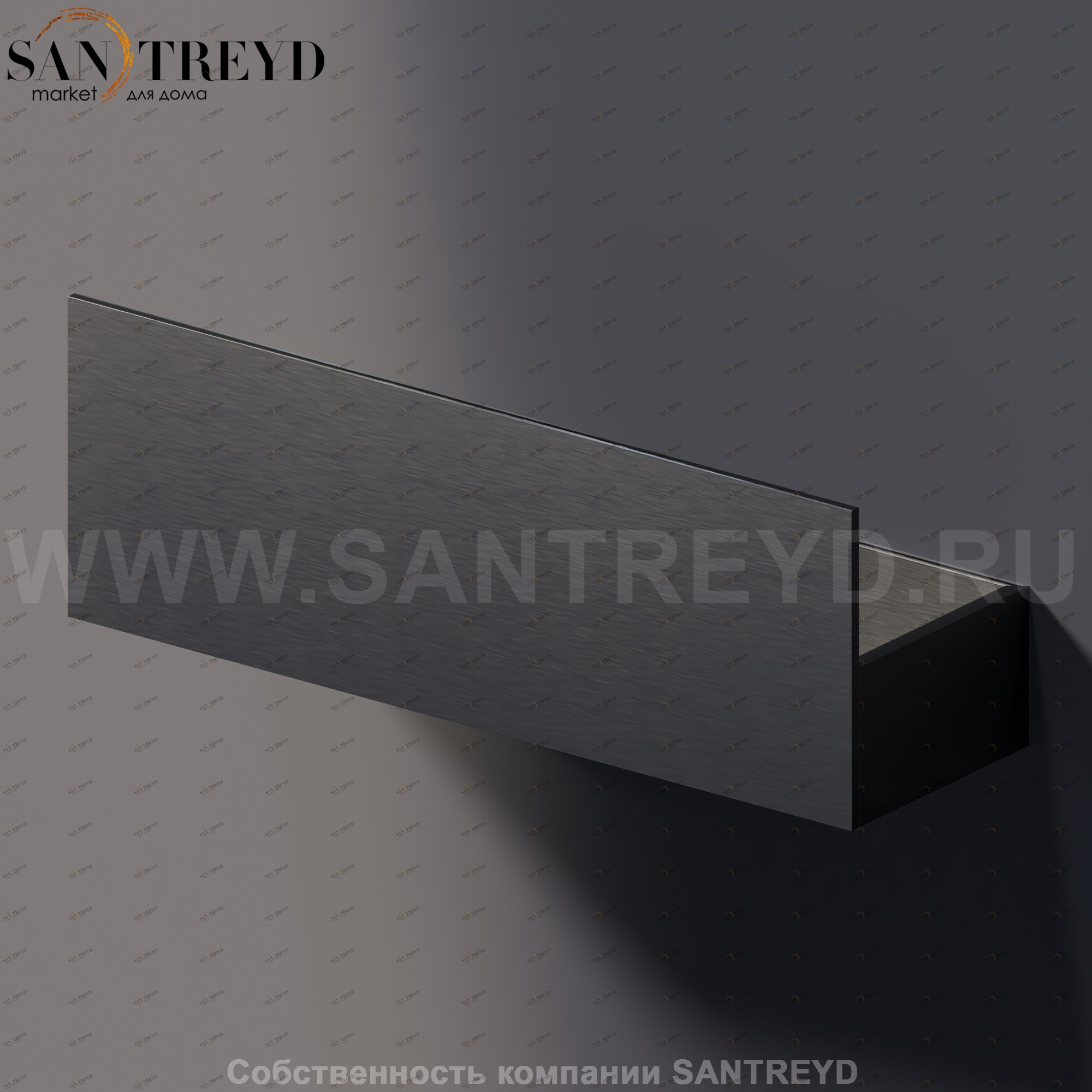 Agape SEN Полотенцежержатель с удлиненным фронтальным элементом черный ASEN0919NS