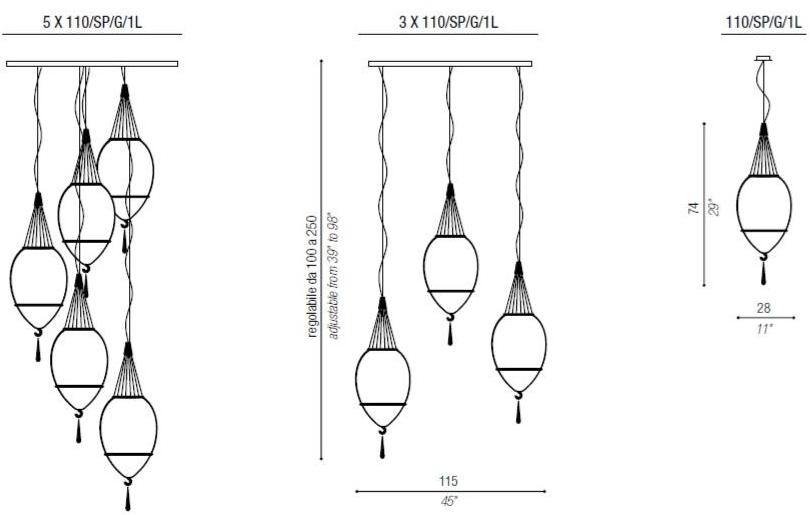 Aiardini Подвесной светильник из дутого стекла Tango sun-id-1347451 - Вид №4