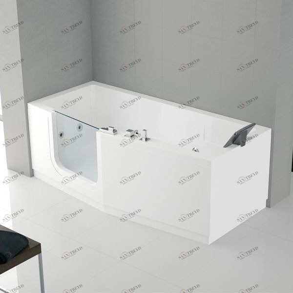 Ванна Plus Novellini IRIS с набортным смесителем и боковыми панелями IRI418085TFDA2K