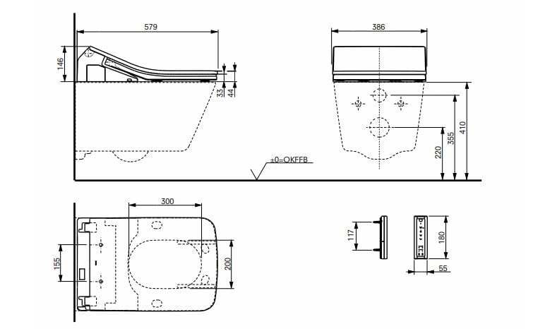 Керамический подвесной туалет биде с ручным душем TOTO Washlet® ARCH-00025582 - Вид №1