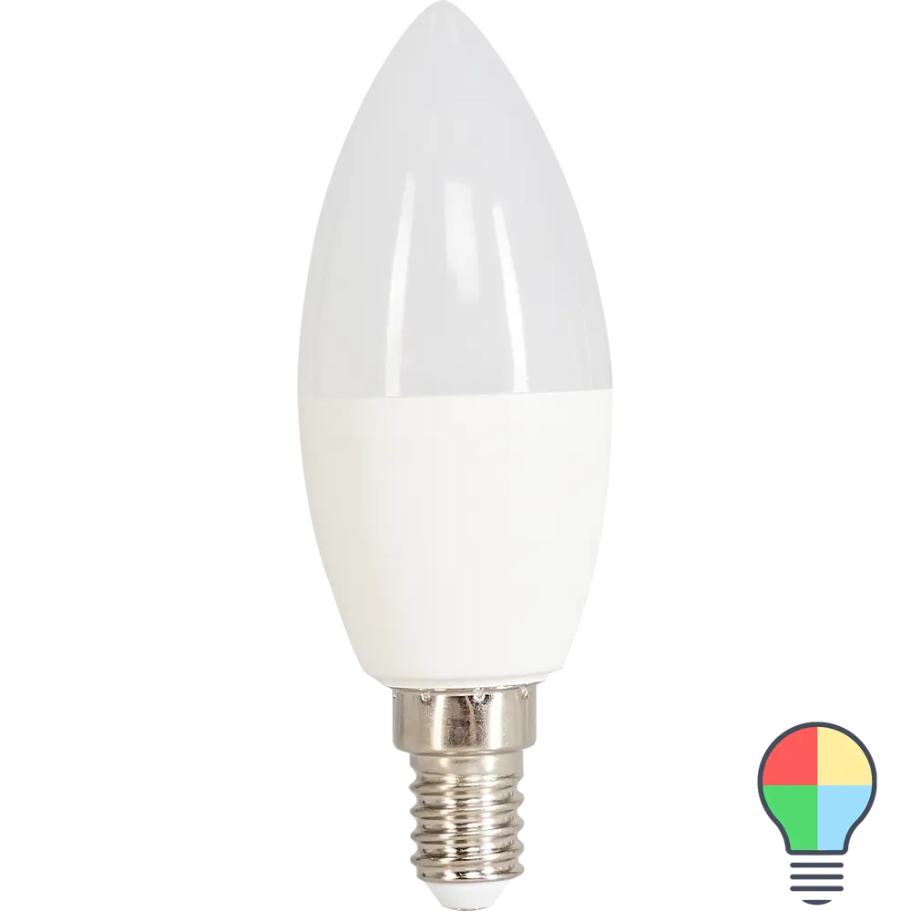 Лампа светодиодная Osram E14 220-240 В 5.5 Вт свеча 470 лм, свет RGB 82056870 STLM-2156244 