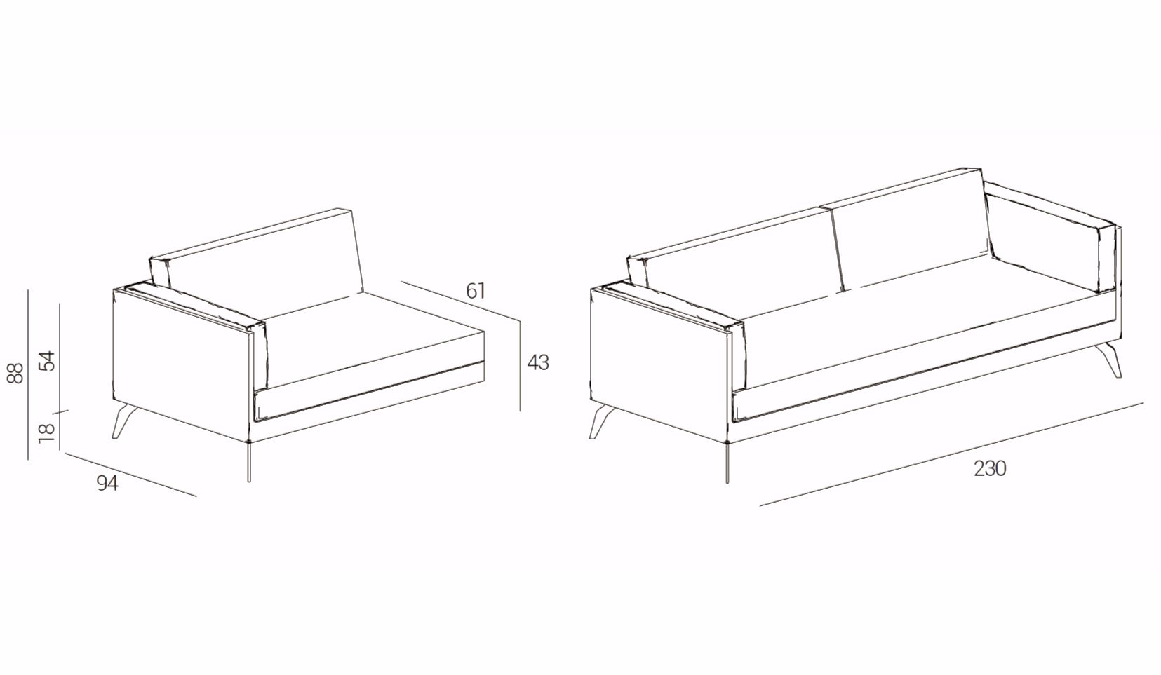 3-местный хлопковый диван Dall'Agnese MILTON ARCH-00109671 - Вид №3
