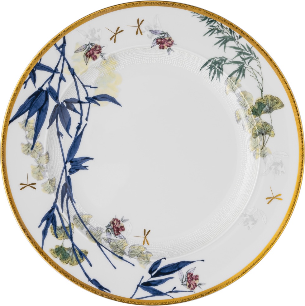 10654594 Rosenthal Тарелка обеденная Rosenthal Турандот 27см, фарфор, белый, золотой кант Фарфор 