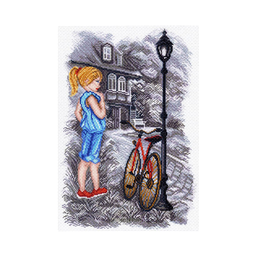 1528 Канва/ткань с рисунком Рисунок на канве 33 см х 45 см "Летние каникулы" Матренин посад 