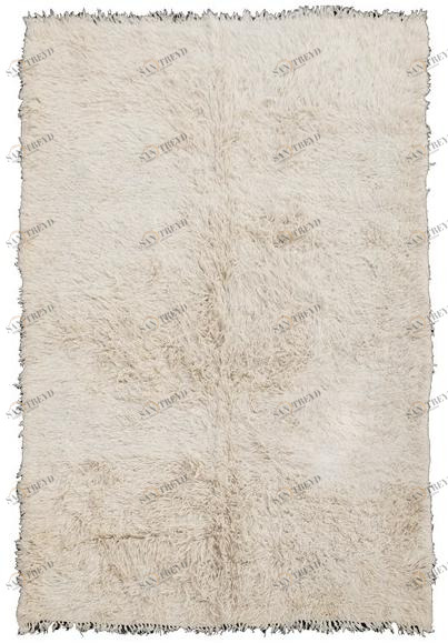 AFOLKI Прямоугольный однотонный ковер с длинным ворсом из шерсти Beni ourain Taa385be
