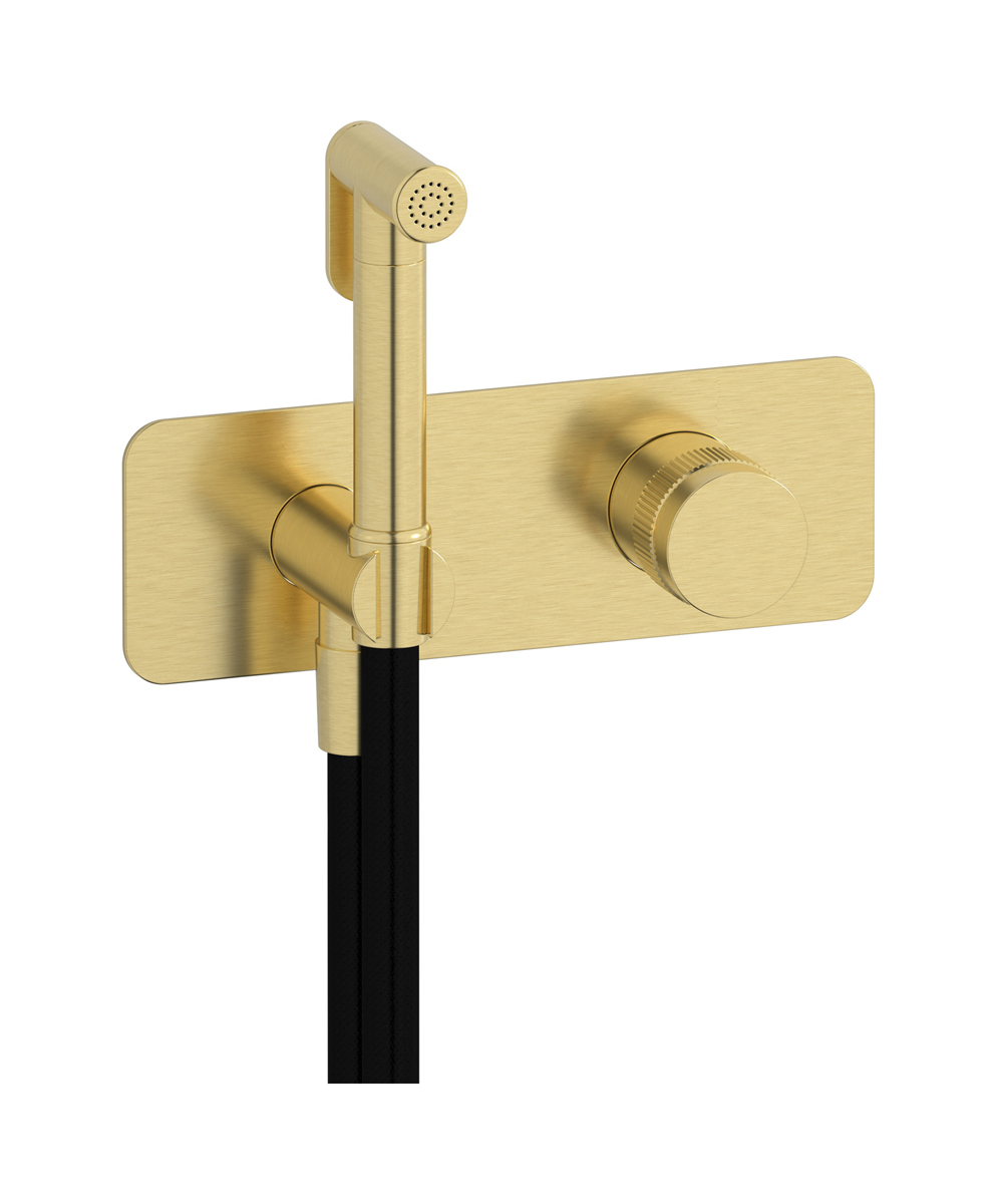 Комплект внешних частей для гигиенического душа с прогрессивным смесителем WE ARE IB rx706is Brushed Pale Gold Reflex