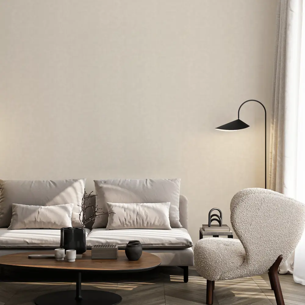 Флизелиновые обои Сильвия темно-бежевые с эффектом штукатурки 89439251 Santreyd STLM-1579651 - Вид №1