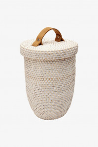 PLWC04 Банка для пальмовых отходов с крышкой с кожаной ручкой Waterworks