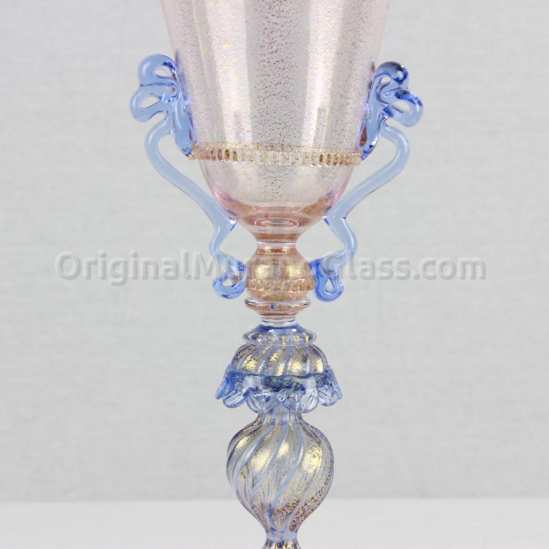 389 ORIGINALMURANOGLASS Венецианский кубок Rezzonico - муранское хрустальное стекло OMG 10 см  - Вид №1