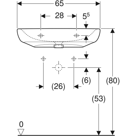 258555000 Раковина Geberit Renova Comfort, безбарьерная Geberit  - Вид №21