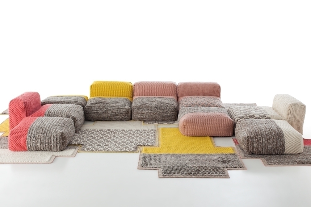 070840 Пуф модульный Plait Yellow GAN Mangas Space  - Вид №2