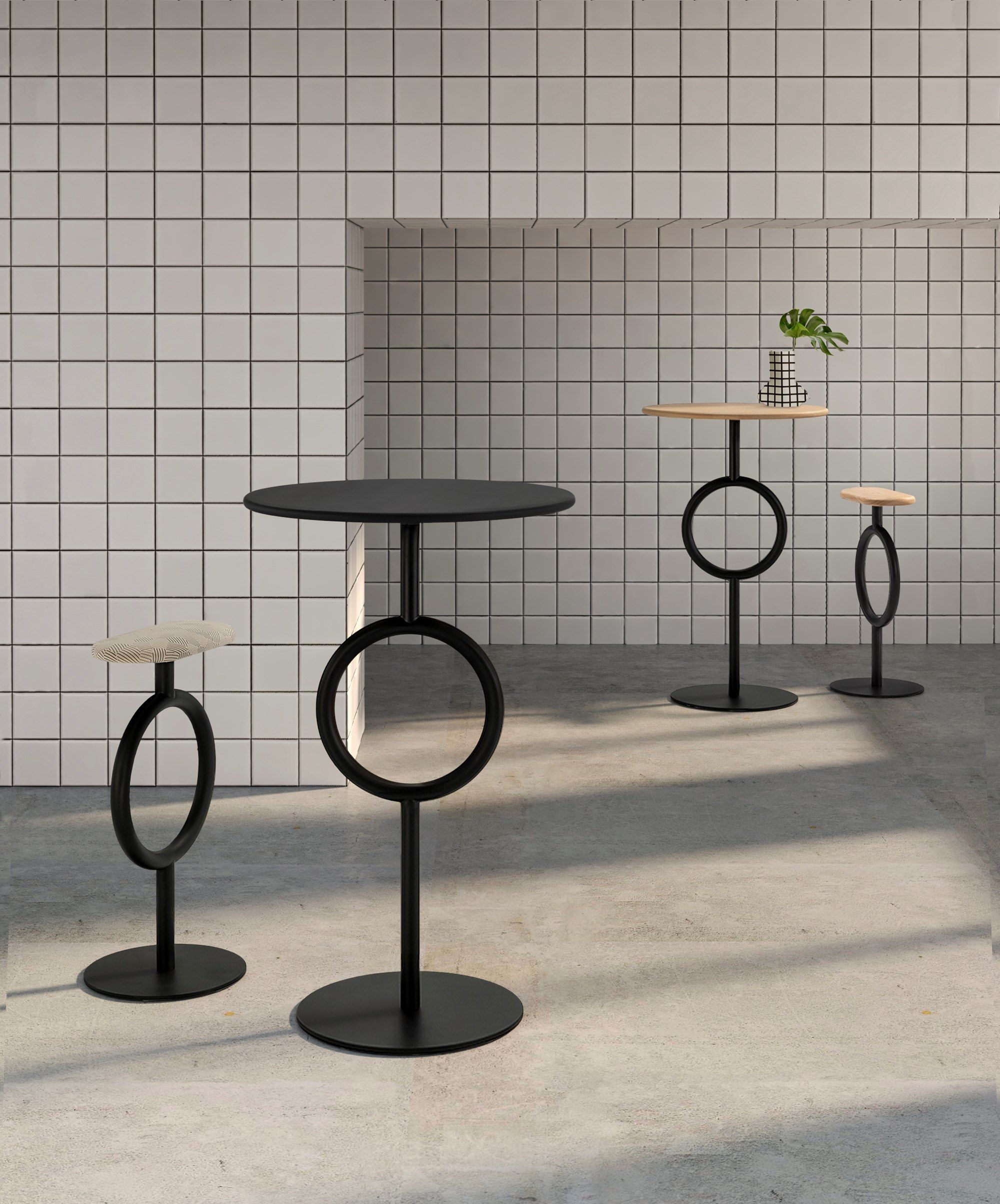 Высокий стол из стали и МДФ SANCAL ARCH-00011699 - Вид №1