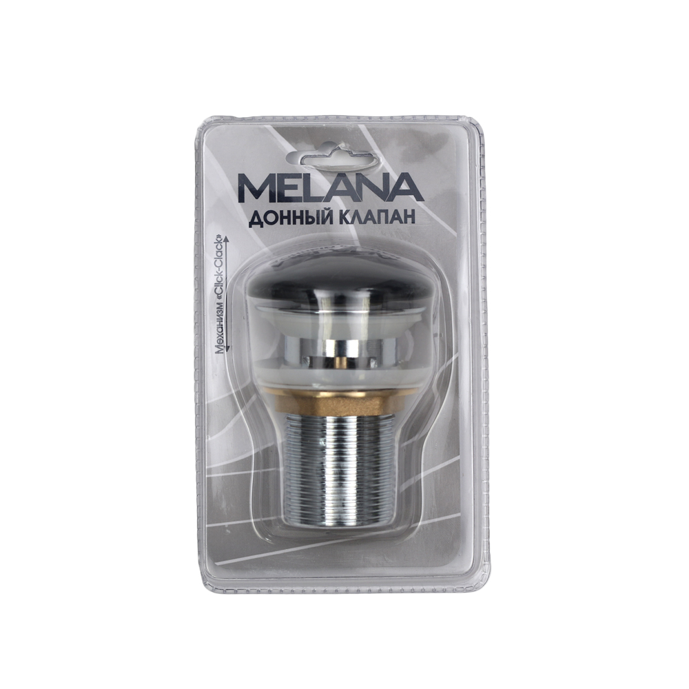 Донный клапан с переливом (черный) MLN-335300B в блистере MELANA  - Вид №2