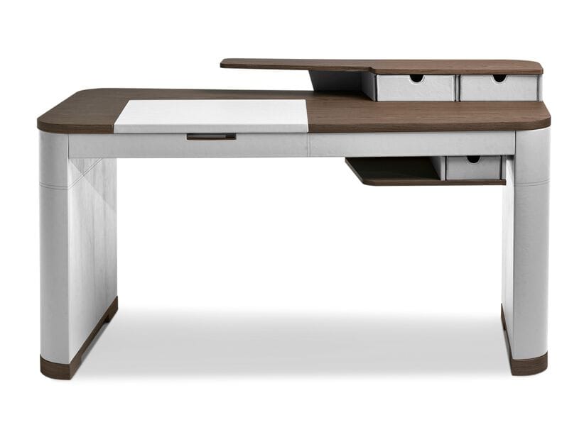 Деревянный и кожаный письменный стол с ящиками i 4 Mariani ARTUR ARCH-00023851