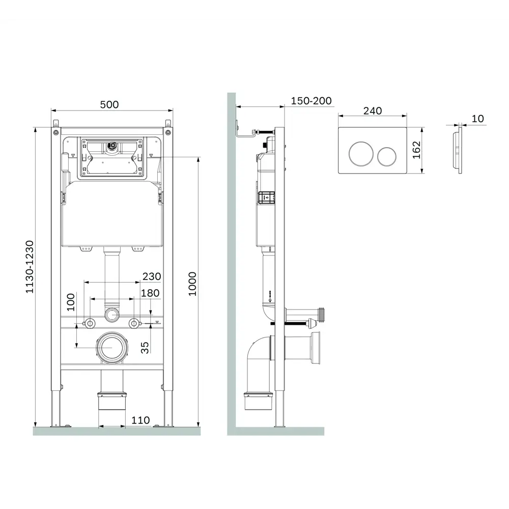 Комплект инсталляция с унитазом AM.PM Pulse Flash Clean IS80151.9P1702, с микролифтом, клавиша цвет хром 89343094 STLM-2091763 - Вид №6