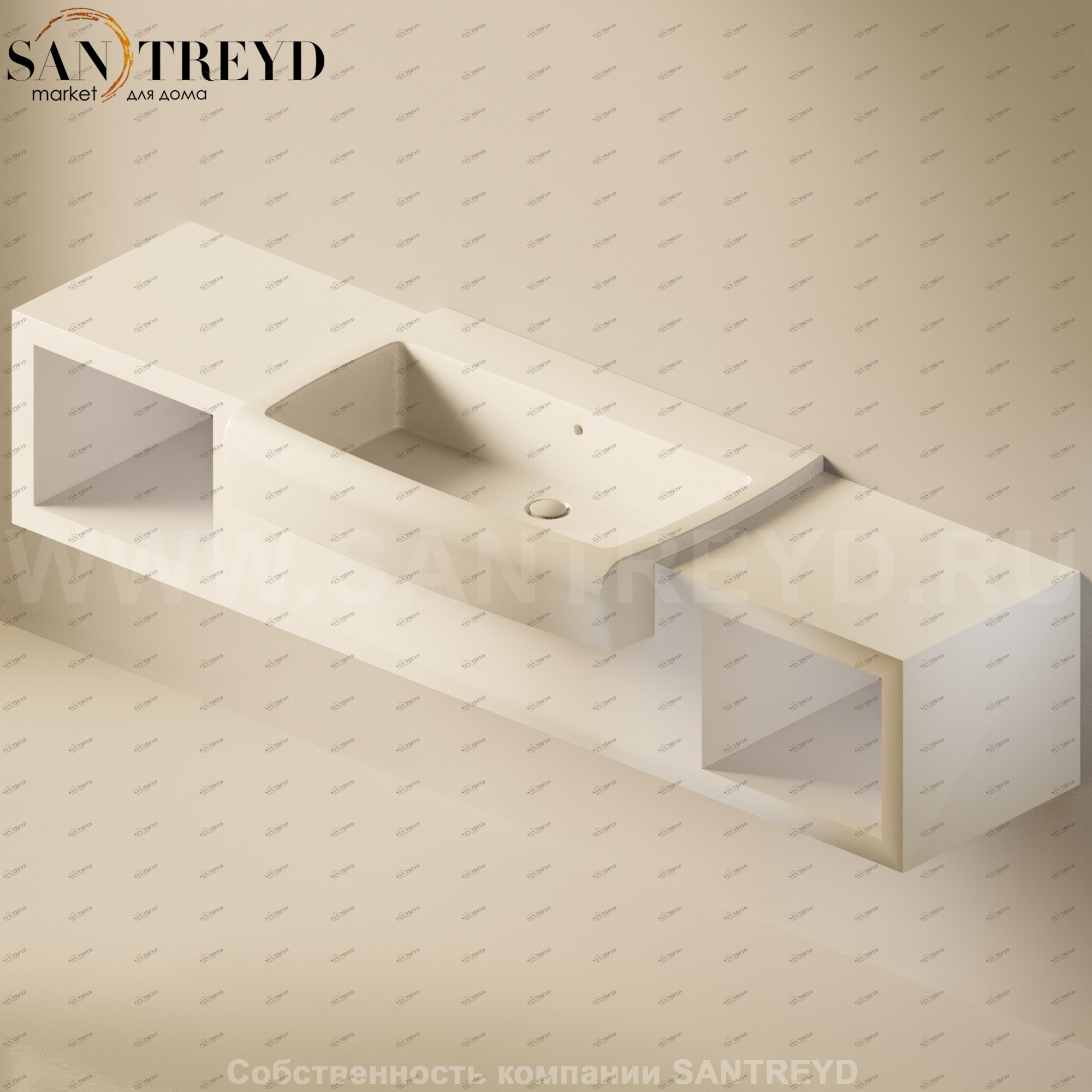 Flaminia UNA Консоль для раковины от 200 до 240 см с местом хранения белая UNA90V2.9016 Ceramica Flaminia UNA90V29016