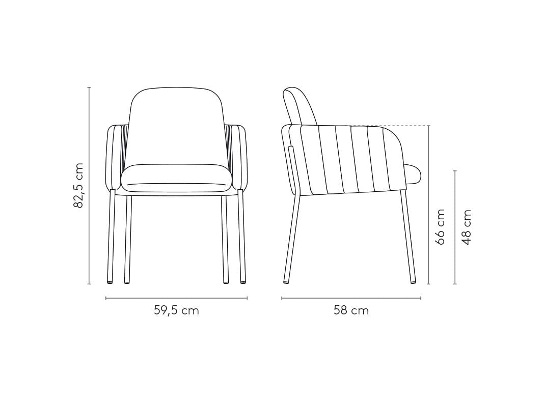 Стул из ткани и кожи с подлокотниками MOBLIBERICA Nai ARCH-00075361 - Вид №10