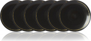 10676158 Royal Crown Derby Набор тарелок обеденных Royal Crown Derby Эскиз. Черный 27см, фарфор, 6шт Фарфор, Керамика